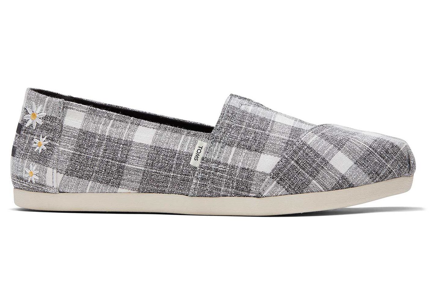 Toms Espadryle Damskie Szare - Alpargata Plaid Daisies - 01UGHZIPJ